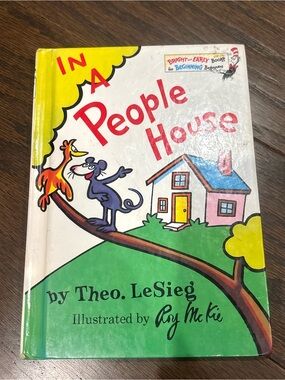 Vintage 1972 In a People House By Theo LeSieg- Hard Cover Early Reader Book
